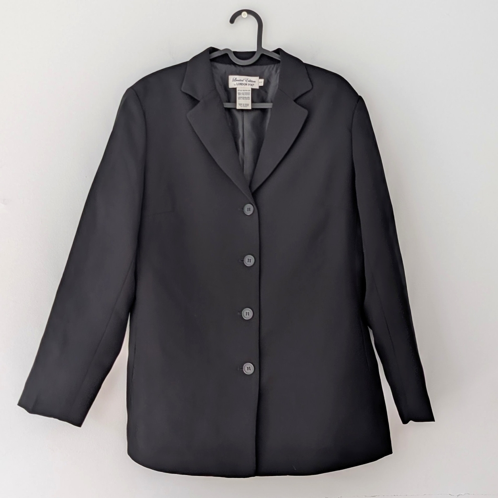 London Fog Women's 4 Buttons Black Blazer ~ Size 10P
